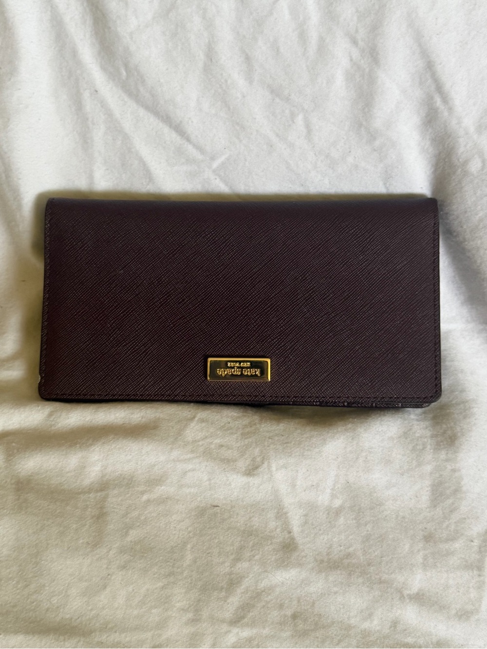 Kate Spade Laurel Way Stacy Slim Bifold Wallet - Mahogany Deep Plum